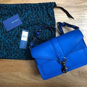 Rebecca Minkoff Hudson Mini Moto Crossbody in Blue